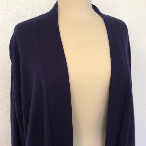 NWT Beryll Luxury Long Navy Cashmere Coat Cardigan One Size - Picture 3 of 5